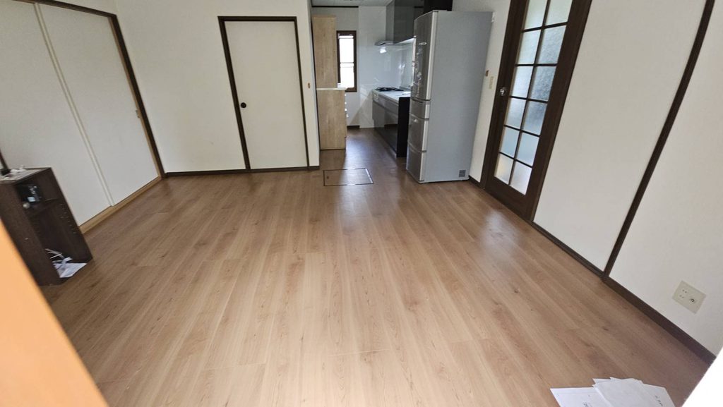 明るく一新されたLDK空間の全景